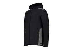 CMP Kapuzensweat MAN JACKET FIX HOOD Poncho CARBONE MEL.-NERO