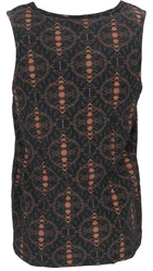 Guru-Shop Tanktop Tank Top mit psychodelischem Druck Grün/Dunkelgrün/Lila/Rot/Braun