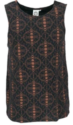 Guru-Shop Tanktop Tank Top mit psychodelischem Druck Grün/Dunkelgrün/Lila/Rot/Braun