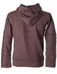 Vishes Kapuzensweatshirt Patchwork Herren Tribal Hoodie Braun/Lila/Dunkelrot/Bordeaux/Rot/Grau
