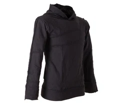 Vishes Kapuzensweatshirt Patchwork Herren Tribal Hoodie Schwarz/Dunkelgrau/Rot/Dunkelblau/Grau