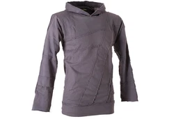 Vishes Kapuzensweatshirt Patchwork Herren Tribal Hoodie Dunkelgrau/Lila/Grau/Hellgrau