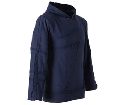 Vishes Kapuzensweatshirt Patchwork Herren Tribal Hoodie Dunkelblau/Blau/Hellblau