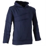 Vishes Kapuzensweatshirt Patchwork Herren Tribal Hoodie Dunkelblau/Blau/Hellblau