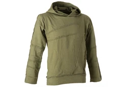Vishes Kapuzensweatshirt Patchwork Herren Tribal Hoodie Dunkelgrün/Khaki