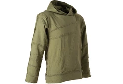 Vishes Kapuzensweatshirt Patchwork Herren Tribal Hoodie Dunkelgrün/Khaki