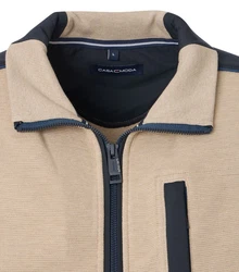 CASAMODA Sweatjacke Longsweatshirt Beige/Khaki/Dunkelblau/Braun
