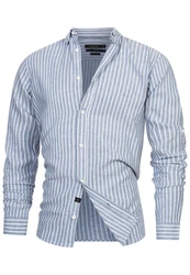 Indicode Langarmhemd Brayden Blau/Hellblau/Dunkelblau