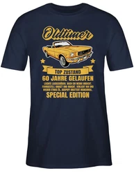 Shirtracer T-Shirt 60 Jahre Oldtimer 60. Geburtstag Silber/Blau/Gelb/Dunkelblau