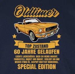 Shirtracer T-Shirt 60 Jahre Oldtimer 60. Geburtstag Silber/Blau/Gelb/Dunkelblau