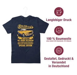 Shirtracer T-Shirt 60 Jahre Oldtimer 60. Geburtstag Silber/Blau/Gelb/Dunkelblau