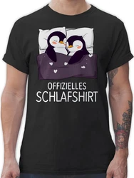 Shirtracer T-Shirt Offizielles Schlafshirt Pinguin Prchen Geschenk Schwarz/Weiß/Silber/Lila/Blau
