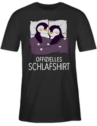 Shirtracer T-Shirt Offizielles Schlafshirt Pinguin Prchen Geschenk Schwarz/Weiß/Silber/Lila/Blau