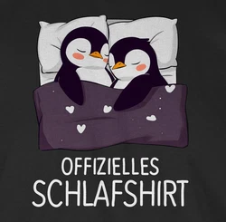 Shirtracer T-Shirt Offizielles Schlafshirt Pinguin Prchen Geschenk Schwarz/Weiß/Silber/Lila/Blau