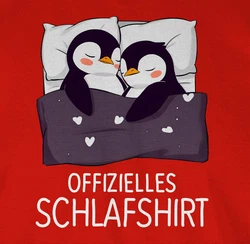 Shirtracer T-Shirt Offizielles Schlafshirt Pinguin Prchen Geschenk Dunkelrot/Rot/Orange