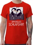 Shirtracer T-Shirt Offizielles Schlafshirt Pinguin Prchen Geschenk Dunkelrot/Rot/Orange