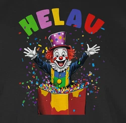 Shirtracer T-Shirt Helau Clown Kostüm Karneval Fasching Clown lustig Lila/Blau/Mischfarben/Gelb/Creme