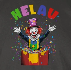 Shirtracer T-Shirt Helau Clown Kostüm Karneval Fasching Clown lustig Lila/Blau/Creme/Mischfarben/Grün/Grau/Gelb