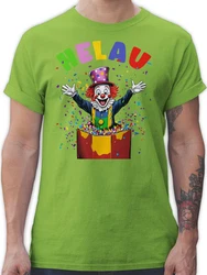 Shirtracer T-Shirt Helau Clown Kostüm Karneval Fasching Clown lustig Grün/Neonfarben