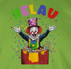 Shirtracer T-Shirt Helau Clown Kostüm Karneval Fasching Clown lustig Grün/Neonfarben