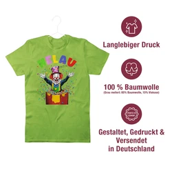 Shirtracer T-Shirt Helau Clown Kostüm Karneval Fasching Clown lustig Grün/Neonfarben