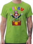 Shirtracer T-Shirt Helau Clown Kostüm Karneval Fasching Clown lustig Grün/Neonfarben