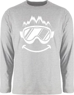 Shirtracer Rundhalsshirt Ski Geschenk Ski fahren Geschenk I Ski Geschenke Ski Geschenkidee Snowboard Grau/Rot/Silber/Creme/Hellgrau