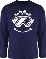 Shirtracer Rundhalsshirt Ski Geschenk Ski fahren Geschenk I Ski Geschenke Ski Geschenkidee Snowboard Dunkelblau/Creme