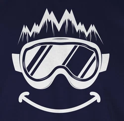 Shirtracer Rundhalsshirt Ski Geschenk Ski fahren Geschenk I Ski Geschenke Ski Geschenkidee Snowboard Dunkelblau/Creme