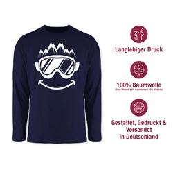 Shirtracer Rundhalsshirt Ski Geschenk Ski fahren Geschenk I Ski Geschenke Ski Geschenkidee Snowboard Dunkelblau/Creme