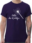 Shirtracer T-Shirt Holla die Waldfee Kostüm Lustige Sprüche Lila