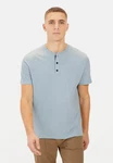 camel active Henleyshirt Blau/Hellblau/Grau