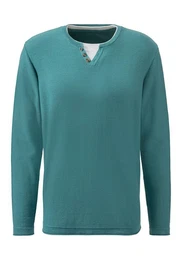 Strickpullover mit hochwertiger Halslochverarbeitung in double-layer Optik