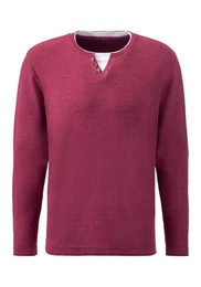 Strickpullover mit hochwertiger Halslochverarbeitung in double-layer Optik