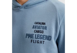 PME LEGEND Hoodie mit Logo Print Blau/Hellblau