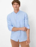 Brax Leinenhemd Style Herrenhemd Hellblau/Blau