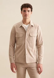 seidensticker Langarmhemd Regular Kragen Uni Beige/Khaki/Braun/Gelb