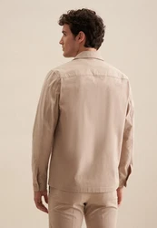 seidensticker Langarmhemd Regular Kragen Uni Beige/Khaki/Braun/Gelb