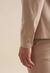 seidensticker Langarmhemd Regular Kragen Uni Beige/Khaki/Braun/Gelb