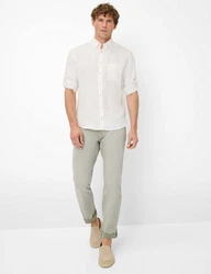 Brax Langarmhemd Style DIRK Weiß/Grau/Creme/Khaki