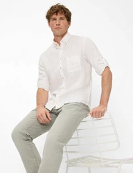 Brax Langarmhemd Style DIRK Weiß/Grau/Creme/Khaki