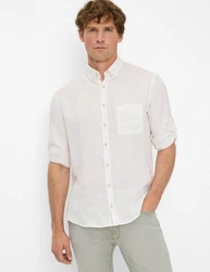 Brax Langarmhemd Style DIRK Weiß/Grau/Creme/Khaki