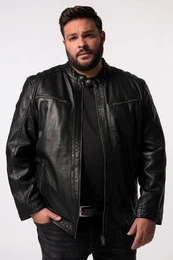Lederjacke Men+ Leder-Bikerjacke Leder Stehkragen bis 7 XL