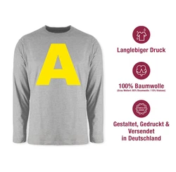 Shirtracer Rundhalsshirt Kostüm Buchstabe A Chipmunk Alvin Hellgrau/Gelb