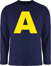 Shirtracer Rundhalsshirt Kostüm Buchstabe A Chipmunk Alvin Dunkelblau/Blau