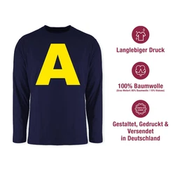 Shirtracer Rundhalsshirt Kostüm Buchstabe A Chipmunk Alvin Dunkelblau/Blau