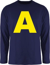 Shirtracer Rundhalsshirt Kostüm Buchstabe A Chipmunk Alvin Dunkelblau/Blau