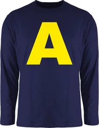Shirtracer Rundhalsshirt Kostüm Buchstabe A Chipmunk Alvin Dunkelblau/Blau