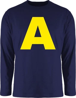 Shirtracer Rundhalsshirt Kostüm Buchstabe A Chipmunk Alvin Dunkelblau/Blau
