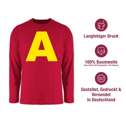 Shirtracer Rundhalsshirt Kostüm Buchstabe A Chipmunk Alvin Rot/Dunkelrot